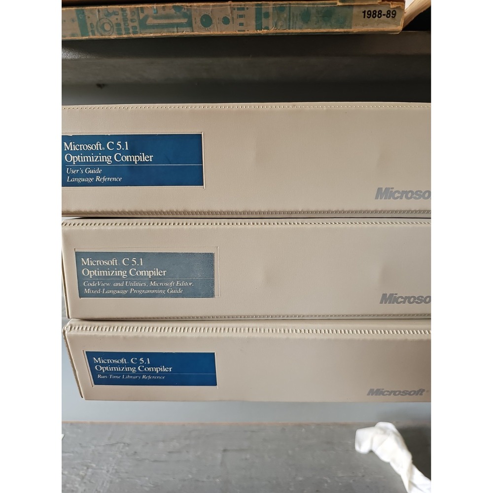 VTG Microsoft C 5.1 Basic Language Reference & Programmers Guide Binder Set Of 3